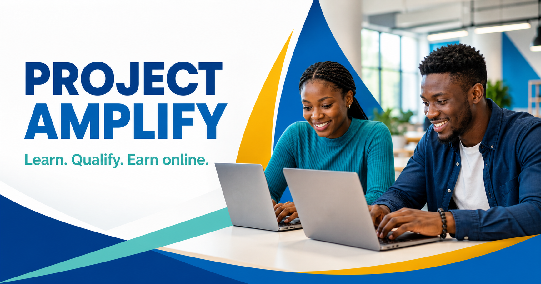 Two young Nigerians learning digital skills together
